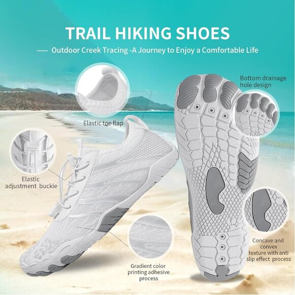 Barefoot Water Shoes Men Women Non-Slip Breathable Wide Toe Hiking Sport - Picture 2 of 6